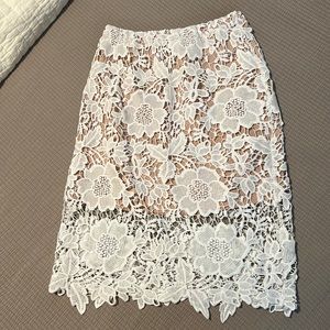 White lace skirt